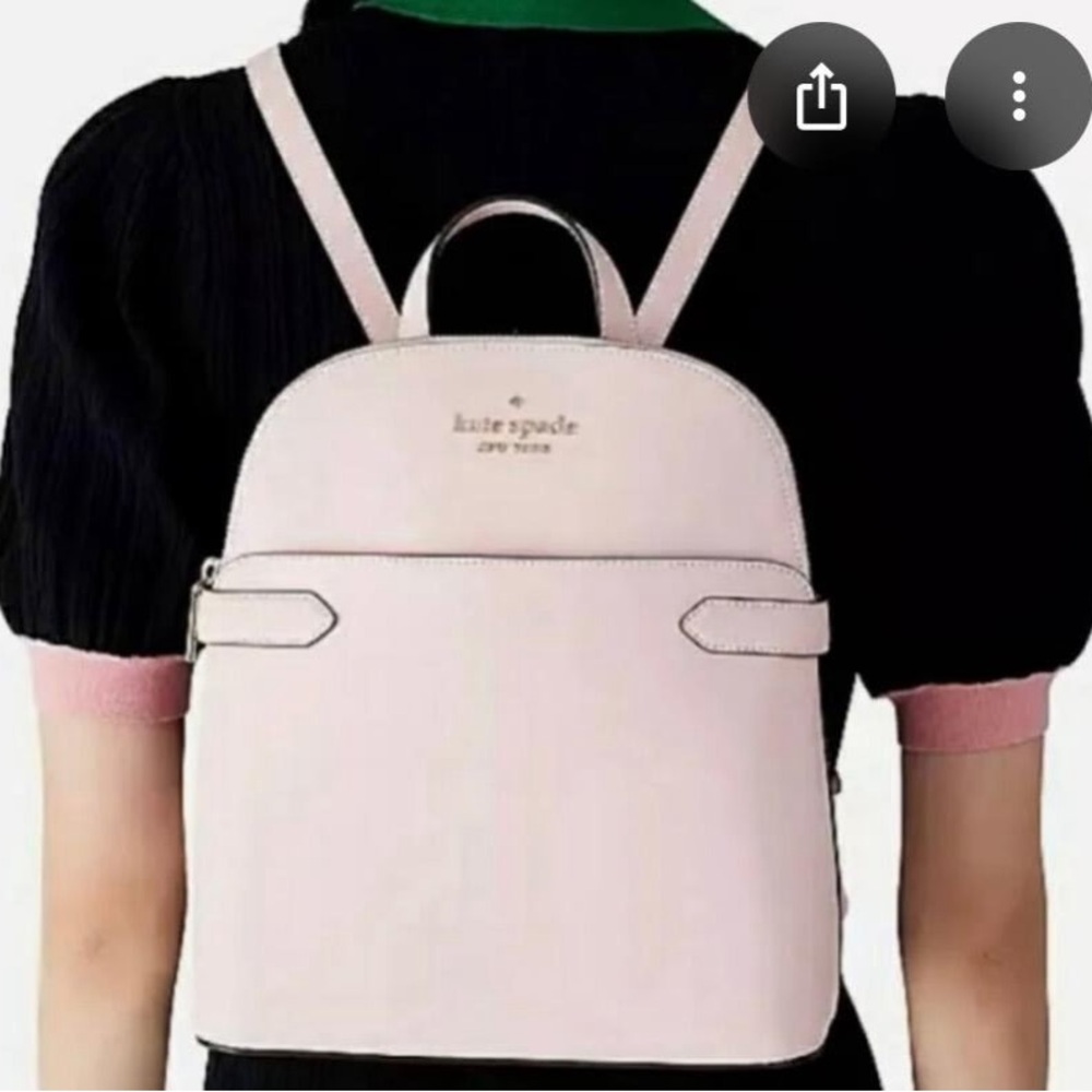Kate Spade Staci Dome Zip Leather Backpack Pink Saffiano